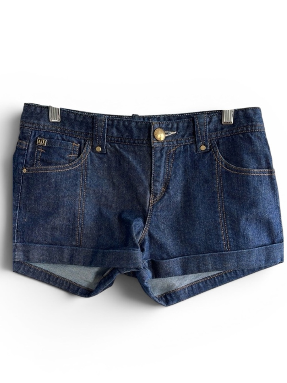 Armani Exchange Denim Shorts With Metallic Detailing